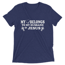 My Heart Belongs to My Husband and Jesus - Premium Short-Sleeve Ladies T-shirt