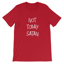 Not Today Satan Religious Christian Unisex T-Shirt in Red from forzatees.com