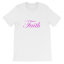 Pink Faith Slogan on White T-Shirt from Christian Clothing Collection at forzatees.com