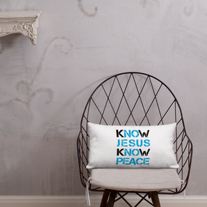 Know Jesus Know Peace - Christian Faith Premium Pillow in the home 2 from forzatees.com