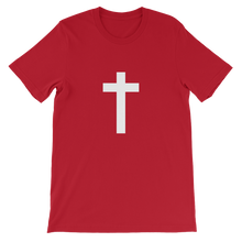Christian Cross - Religious Unisex T-Shirt in Red with White Cross from Forza Tees
