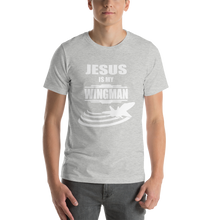 Jesus is my Wingman - Religious Christian Clothing Short-Sleeve Men's T-Shirt Light Grey - Original design from forzatees.com
