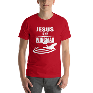 Jesus is my Wingman - Religious Christian Clothing Red Short-Sleeve Men's T-Shirt - Original design from forzatees.com