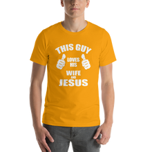 This Guy Loves His Wife and Jesus - Religious Short-Sleeve Men's T-Shirt
