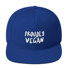 Proudly Vegan 3D Embroidered Blue Snapback Hat from Forza Tees