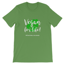 Vegan For Life - Kill Bad Vibes Lime Green Unisex T-Shirt for Vegans from Forza Tees