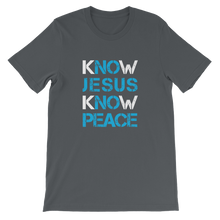 Know Jesus Know Peace - Christian Faith Religious Unisex Grey T-Shirt - uniquely designed by forzatees