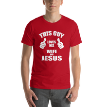 This Guy Loves His Wife and Jesus - Religious Short-Sleeve Men's T-Shirt