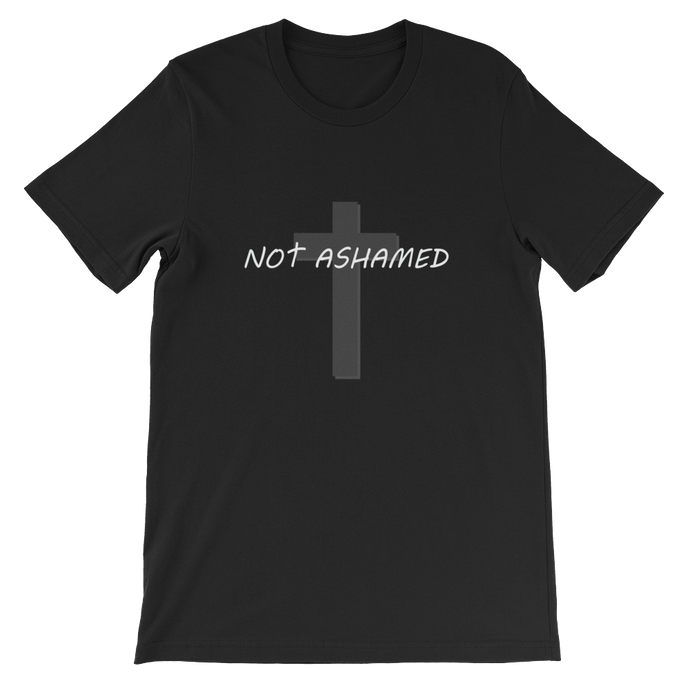 Not Ashamed Cross - Black Religious Christian Unisex T-Shirt from forzatees.com