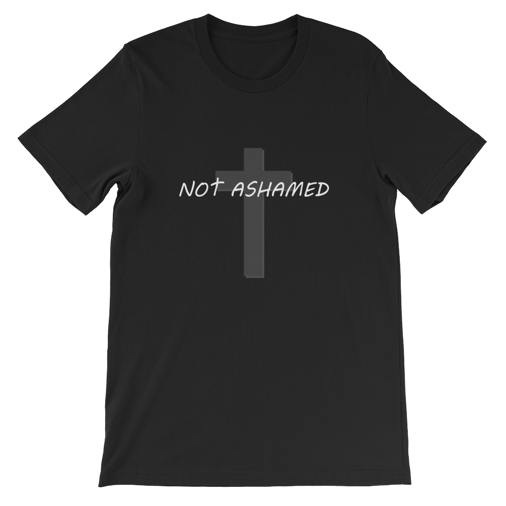 Not Ashamed Cross - Black Religious Christian Unisex T-Shirt from forzatees.com