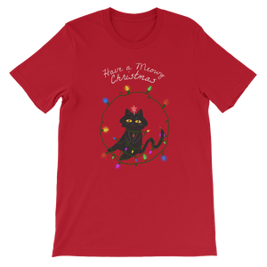 Have a Meowy Christmas - Cat in Fairy Lights - Unisex T-Shirt from Forza Tees