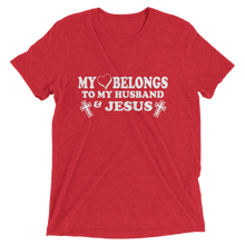 My Heart Belongs to My Husband and Jesus - Premium Short-Sleeve Ladies T-shirt from forzatees.com