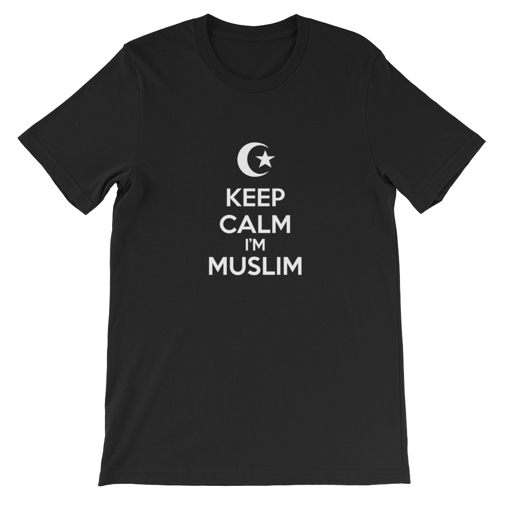 Keep Calm I'm Muslim - Islamic Religious Unisex T-Shirt in Black for the Muslim who is proud of their religion, from forzatees.com