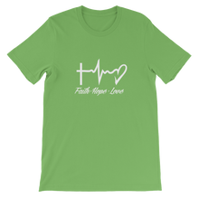 Faith - Hope - Love - Religious Christian Unisex T-Shirt in Lime from forzatees.com