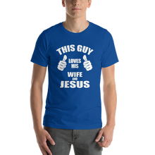 This Guy Loves His Wife and Jesus - Religious Short-Sleeve Men's T-Shirt