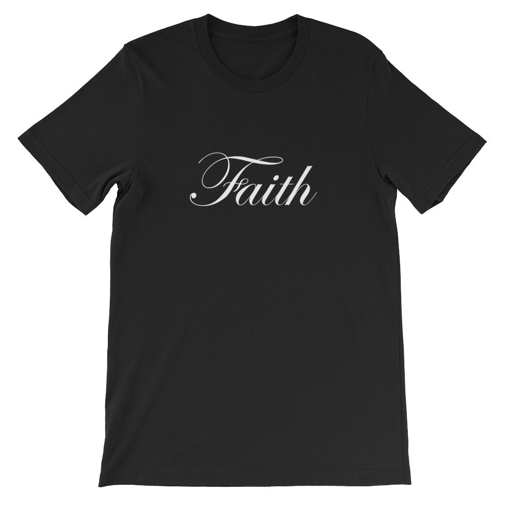 Christian Faith - Religious Slogan Unisex T-Shirt in Black from Christian Clothing Collection at Forza Tees