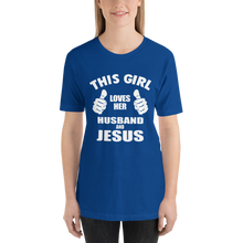 This Girl Loves Her Husband and Jesus - Christian Faith Ladies T-Shirt