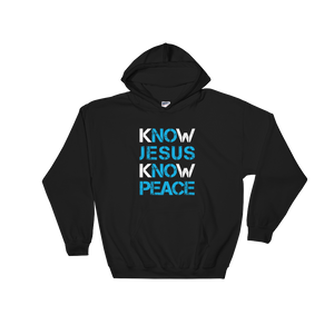 Know Jesus Know Peace - Christian Faith Hooded Sweatshirt - Colour Black from forzatees.com