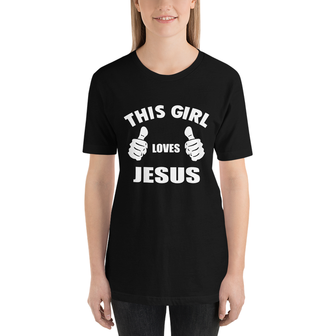 This Girl Loves Jesus - Religious Short-Sleeve Ladies T-Shirt from forzatees.com