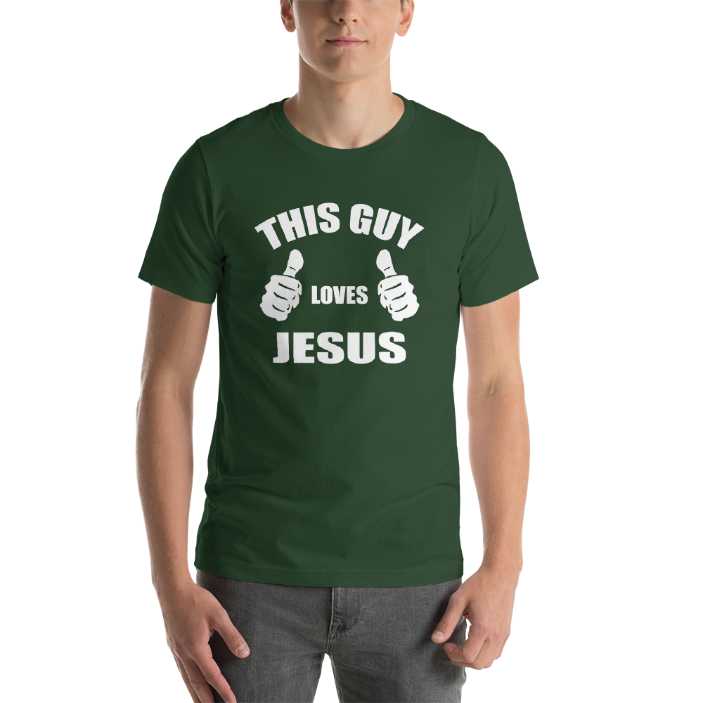This Guy Loves Jesus - Religious Short-Sleeve Men's T-Shirt Forest / XL