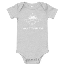 I Want To Believe - UFO Short-Sleeve Baby Bodysuit - Grey