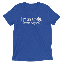 I’m an Atheist - Debate Anyone? - Premium Short-Sleeve Unisex T-shirt in Blue