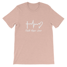 Faith - Hope - Love - Religious Christian Unisex T-Shirt in Peach from forzatees.com