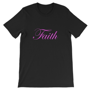 Pink Faith Slogan on Black T-Shirt from Christian Clothing Collection at forzatees.com
