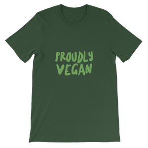 Proudly Vegan Green Unisex T-Shirt from Forza Tees