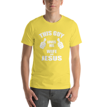This Guy Loves His Wife and Jesus - Religious Short-Sleeve Men's T-Shirt