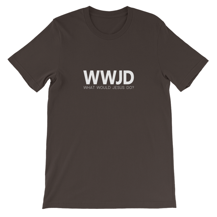 WWJD: What Would Jesus Do - Christian Faith Brown Unisex T-Shirt