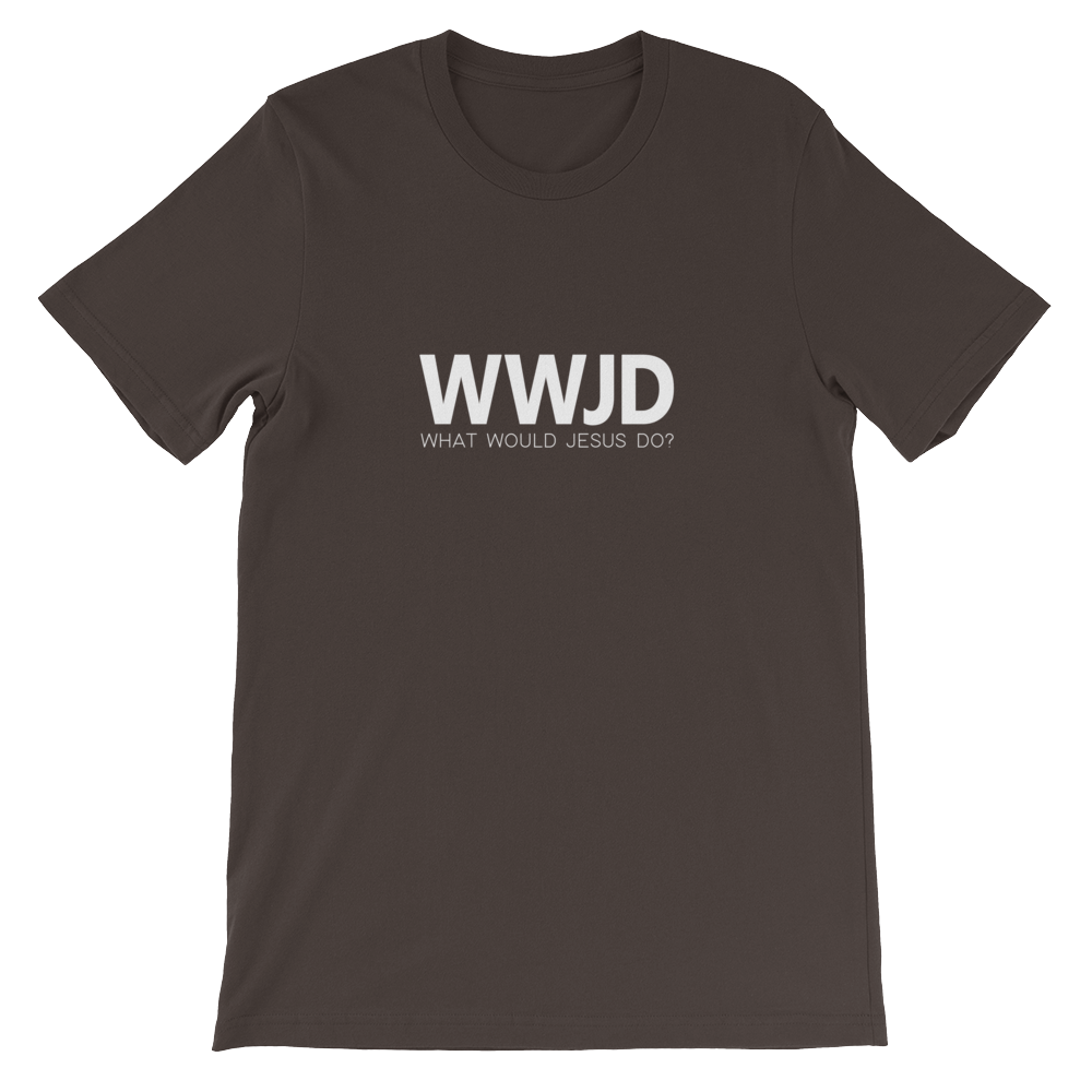 WWJD: What Would Jesus Do - Christian Faith Brown Unisex T-Shirt