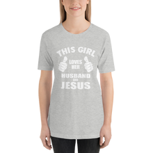 This Girl Loves Her Husband and Jesus - Christian Faith Ladies T-Shirt