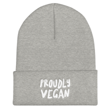 Proudly Vegan Grey Cuffed Beanie from Forza Tees