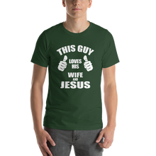 This Guy Loves His Wife and Jesus - Religious Short-Sleeve Men's T-Shirt