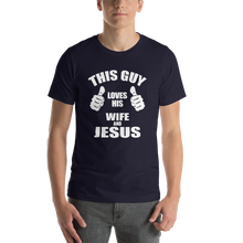 This Guy Loves His Wife and Jesus - Religious Short-Sleeve Men's T-Shirt