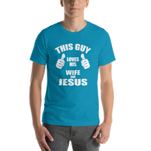 This Guy Loves His Wife and Jesus - Religious Short-Sleeve Men's T-Shirt